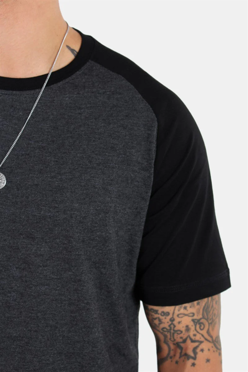 Basic Brand Raglan Tee Antracit/Black - Image 2