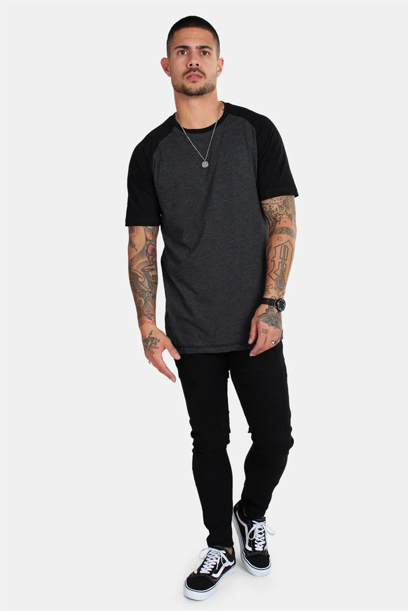 Basic Brand Raglan Tee Antracit/Black - Image 3