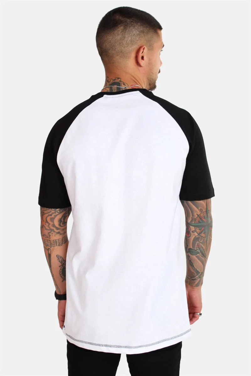 Basic Brand Raglan Tee White/Black - Image 3