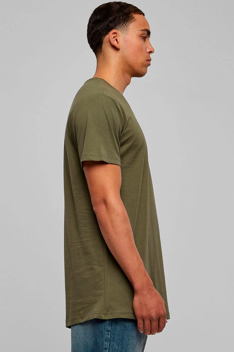 URBAN CLASSICS Shaped Long Tee Olive - Image 3