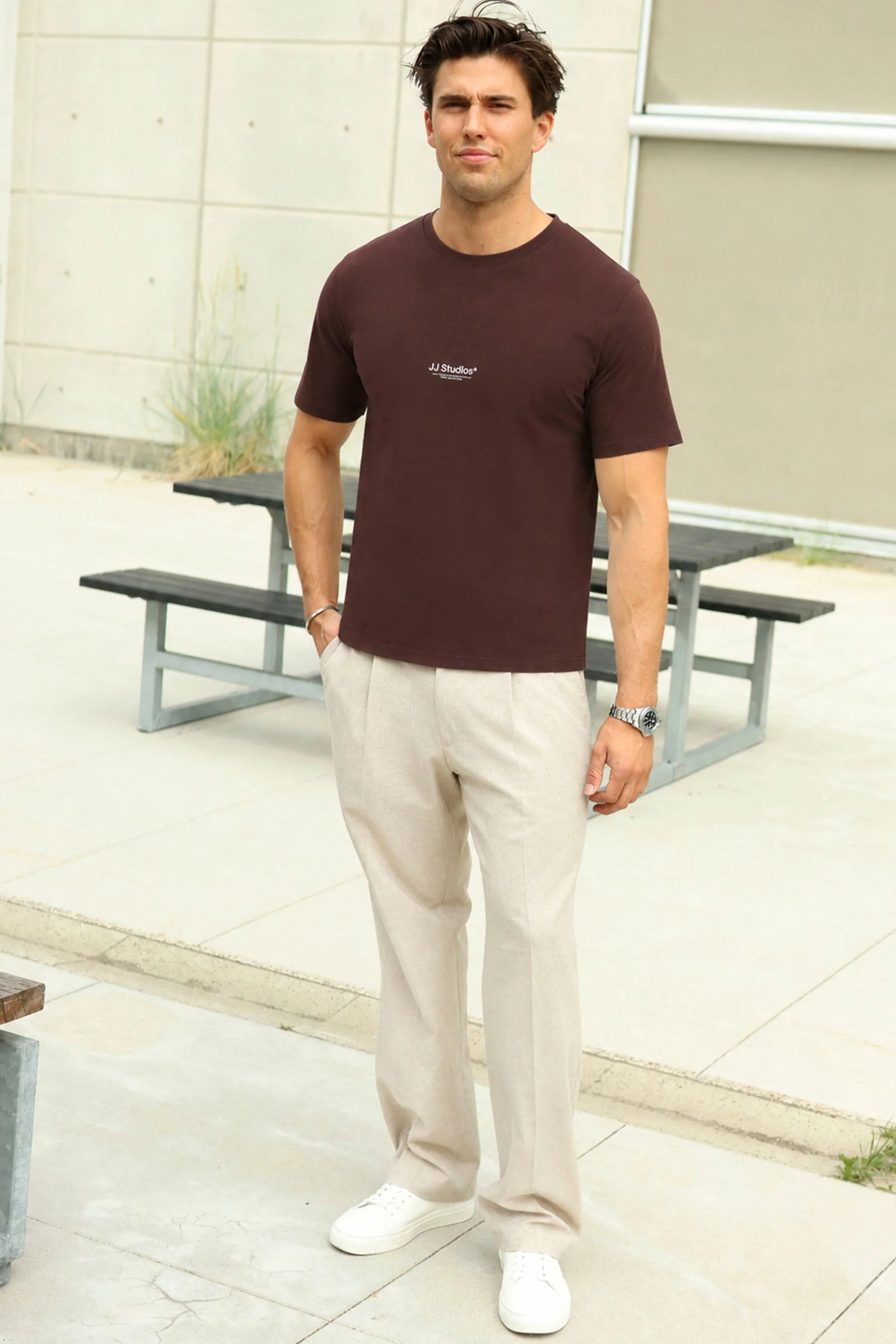 Jack & Jones Soho Tee SS Crew Neck Bitter Chocolate - Image 2
