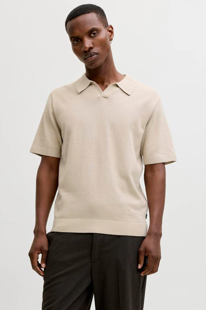 Jack & Jones Blamilano Spring Split Neck Ss Ancient Scroll