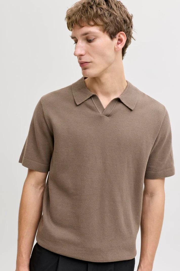 Jack & Jones Blamilano Spring Split Neck SS Morel - Image 4