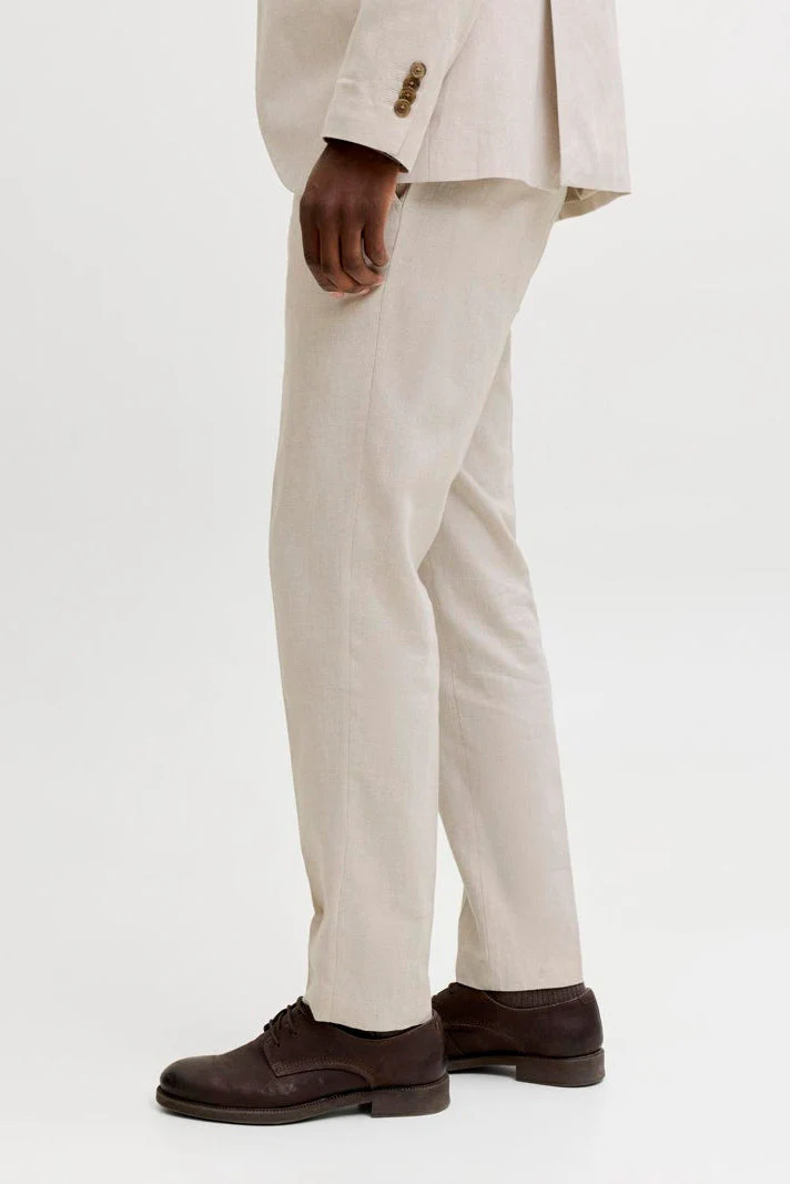 Jack & Jones Martin Sommer Trousers Linen Blend Ancient Scroll - Image 3