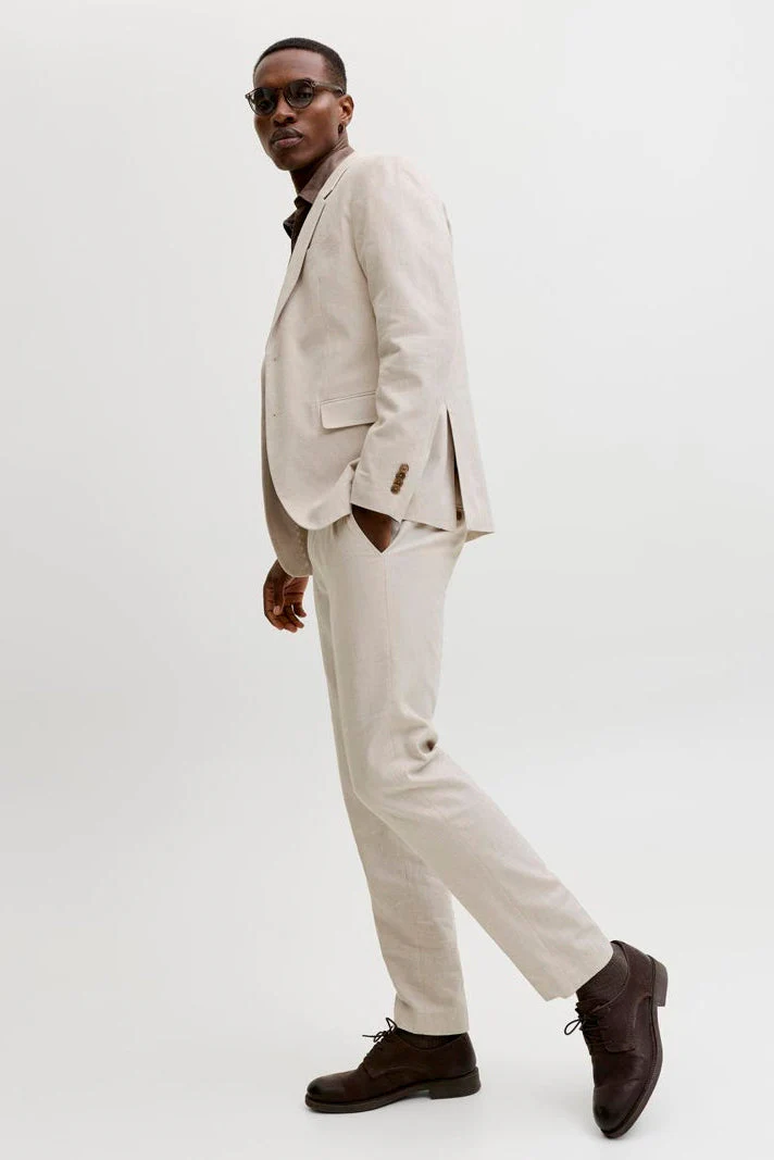 Jack & Jones Martin Sommer Trousers Linen Blend Ancient Scroll - Image 5