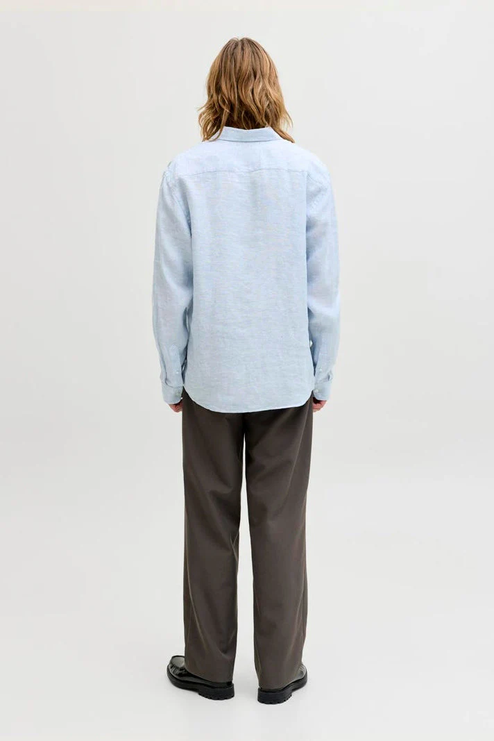 Jack & Jones Blalawrence Linen LS Shirt Chambray Blue - Image 3