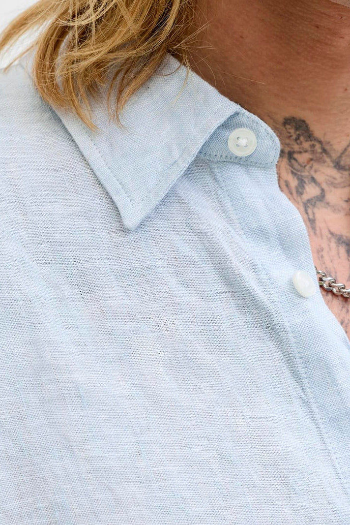Jack & Jones Blalawrence Linen LS Shirt Chambray Blue - Image 6