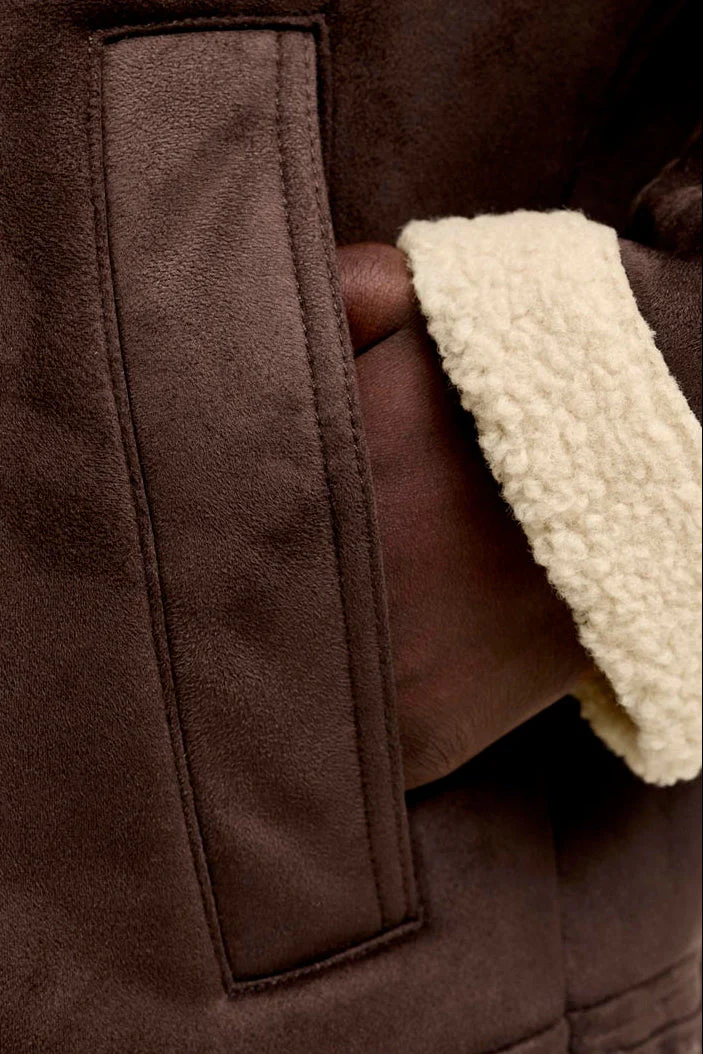 Jack & Jones Jorargos Aviatorjacka Chocolate Brown - Image 6