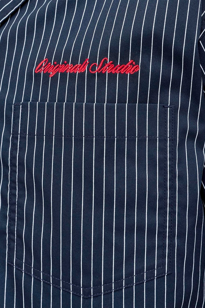 Jack & Jones Menton Poplin Stripe Resort Shirt SS Sky Captain - Image 6