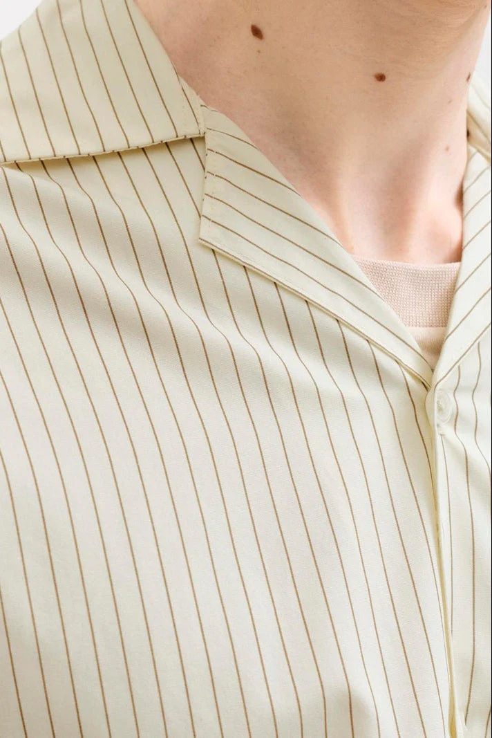 Jack & Jones Menton Poplin Stripe Resort Shirt SS Cloud Dancer - Image 6