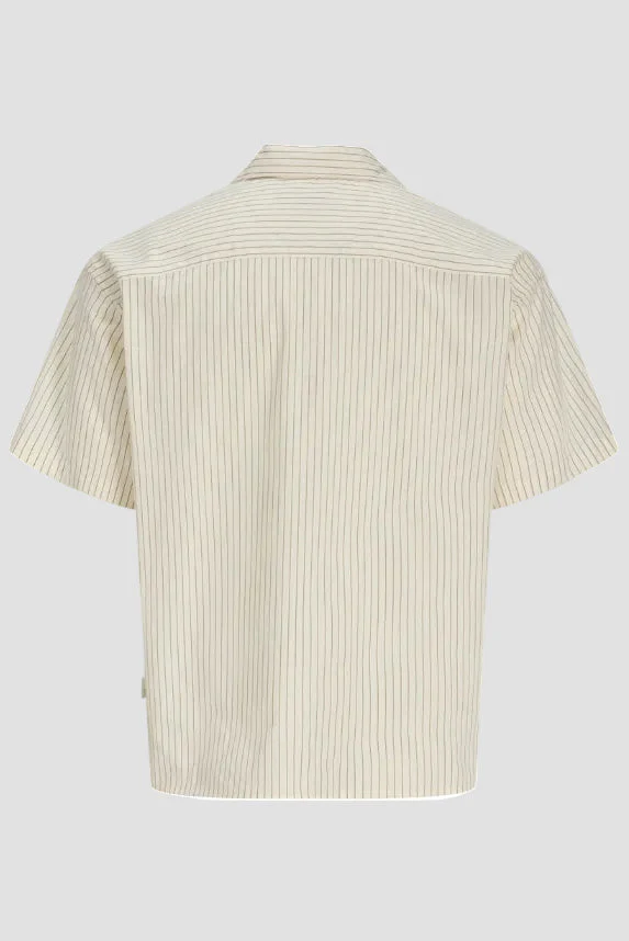 Jack & Jones Menton Poplin Stripe Resort Shirt SS Cloud Dancer - Image 8