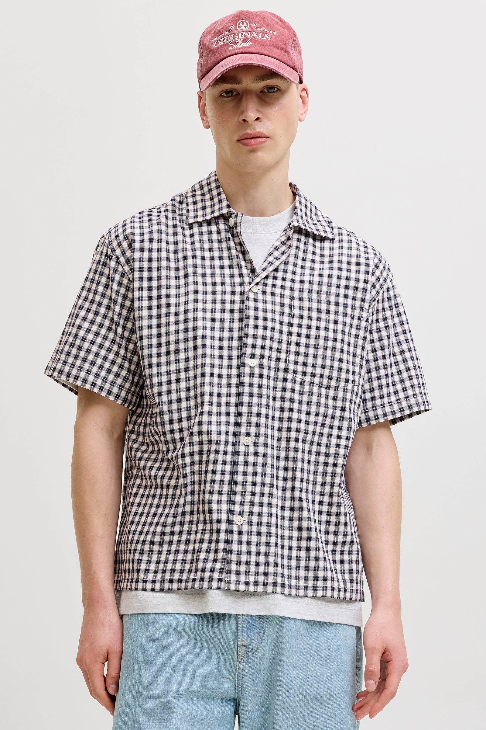 Jack & Jones Austin Clean Check Shirt SS Sky Captain