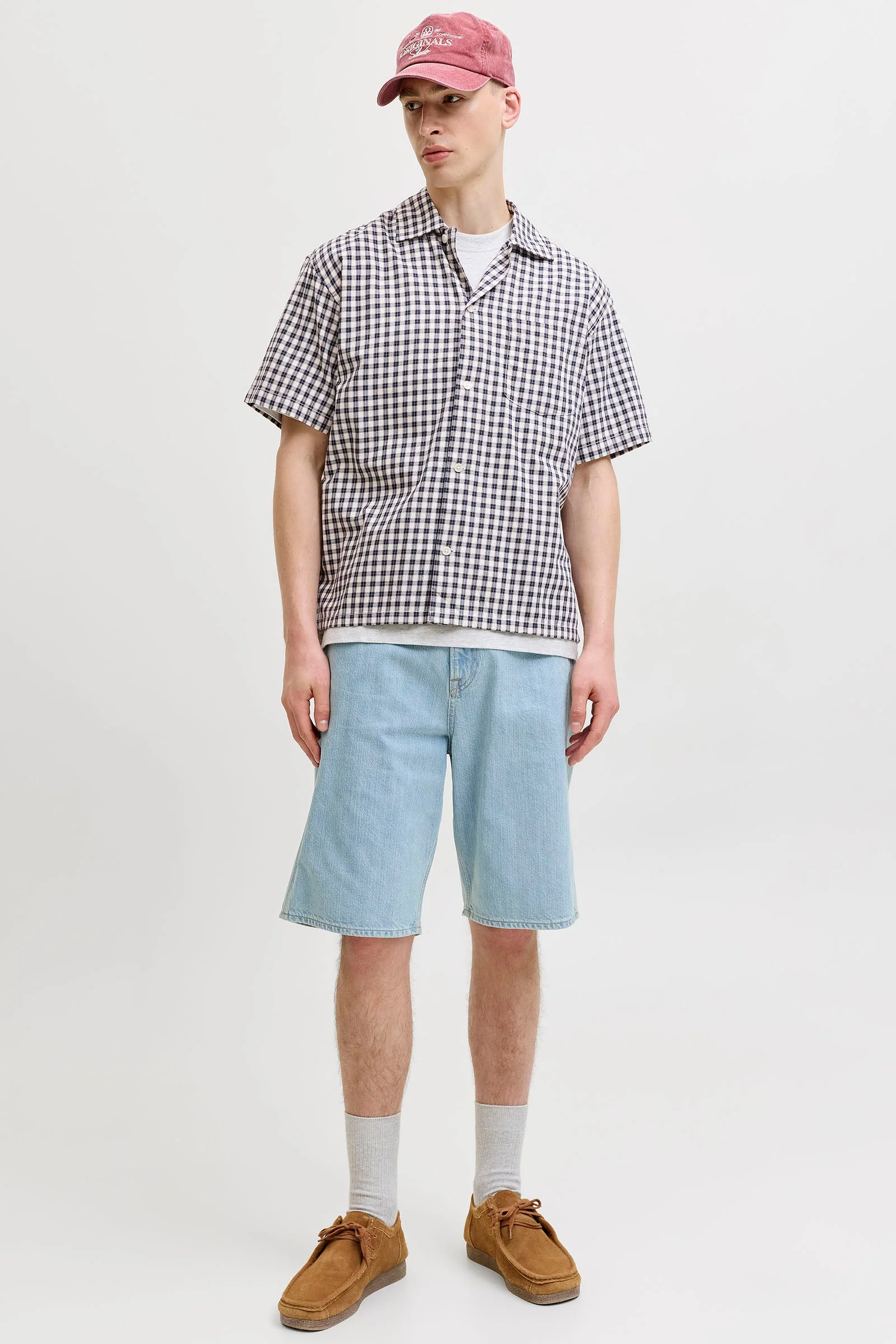 Jack & Jones Austin Clean Check Shirt SS Sky Captain - Image 2