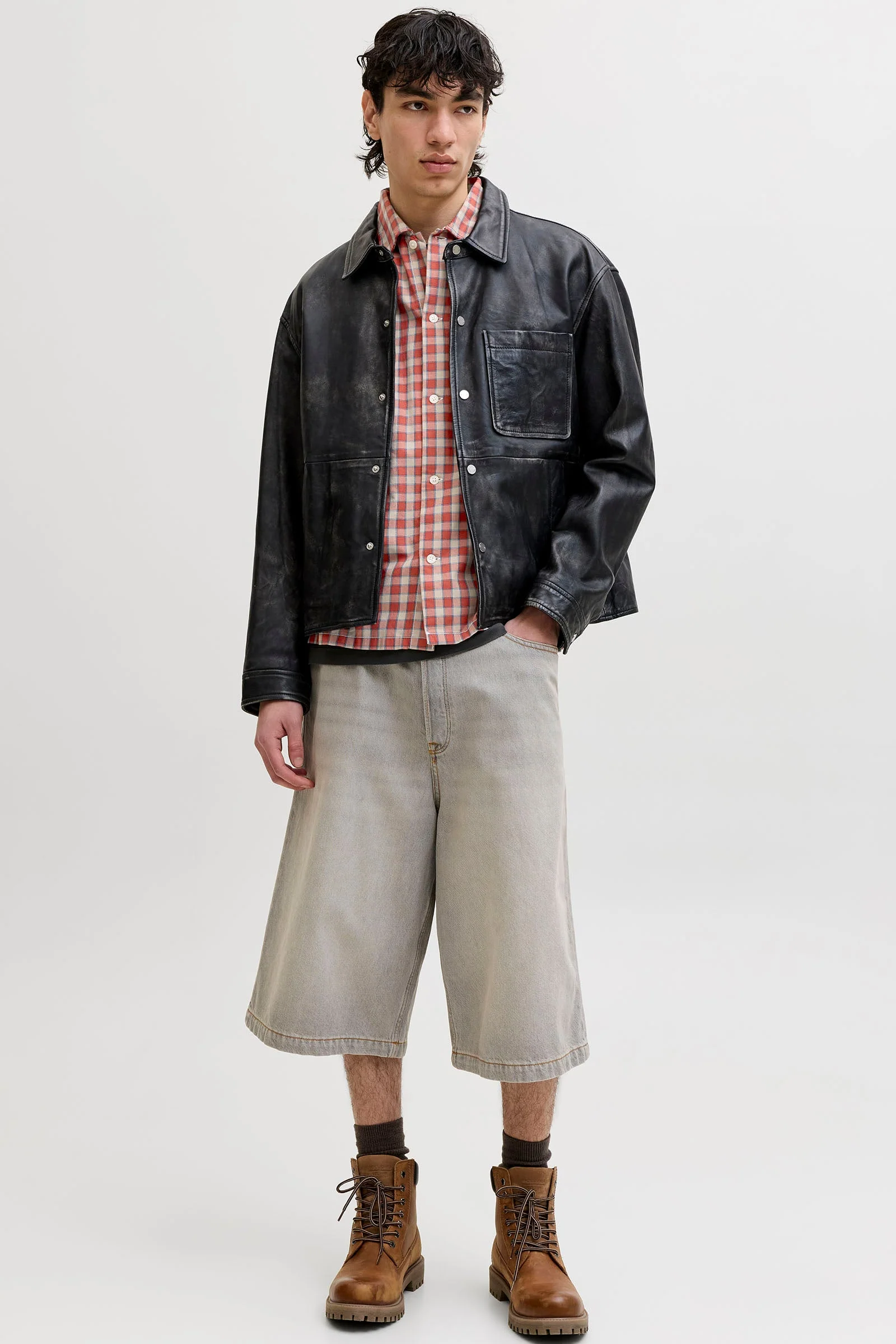 Jack & Jones Austin Clean Check Skjorta SS Barn Red - Image 2