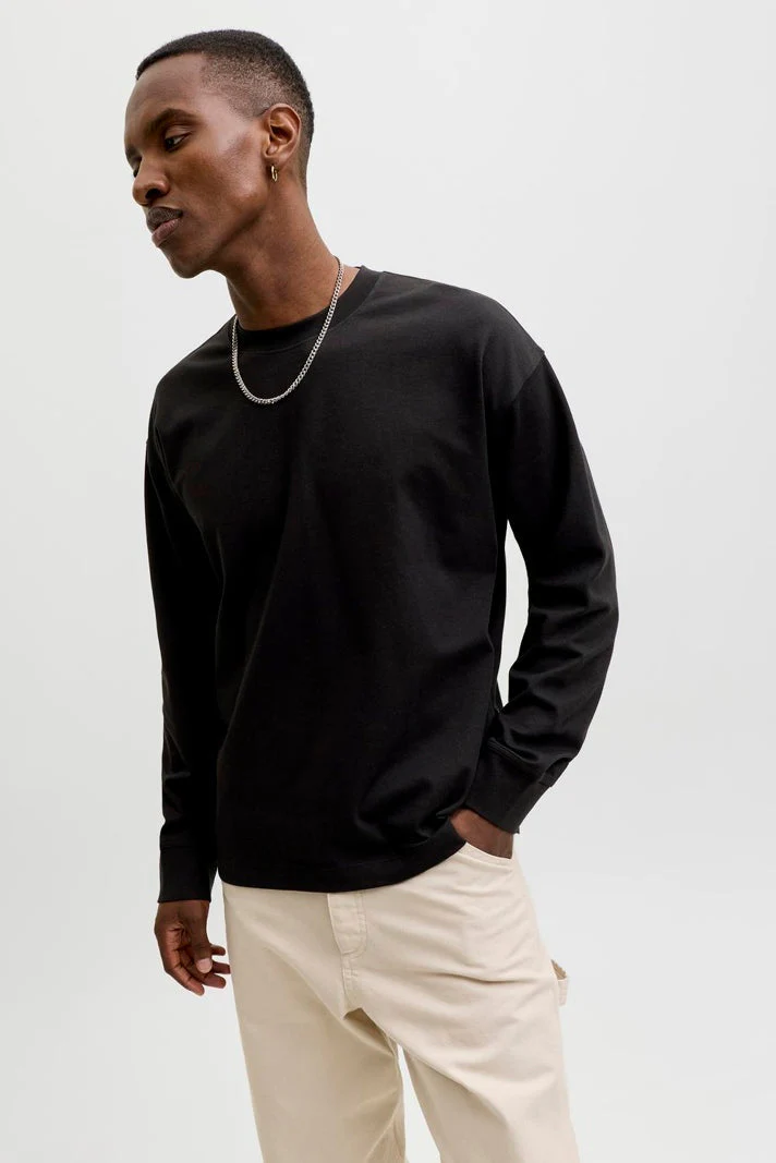 Jack & Jones Barron Tee LS O-Neck SN Black - Image 4
