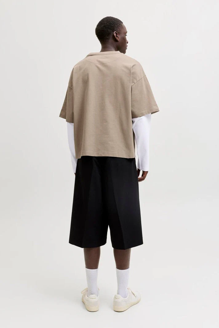 Jack & Jones Cobiarritz Doublelayer Tee LS Styd SS26 Crockery - Image 3