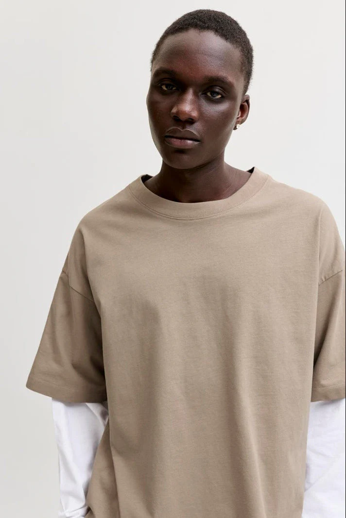 Jack & Jones Cobiarritz Doublelayer Tee LS Styd SS26 Crockery - Image 4