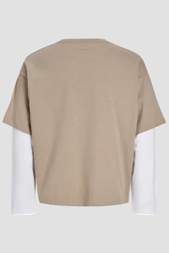 Jack & Jones Cobiarritz Doublelayer Tee LS Styd SS26 Crockery - Image 8