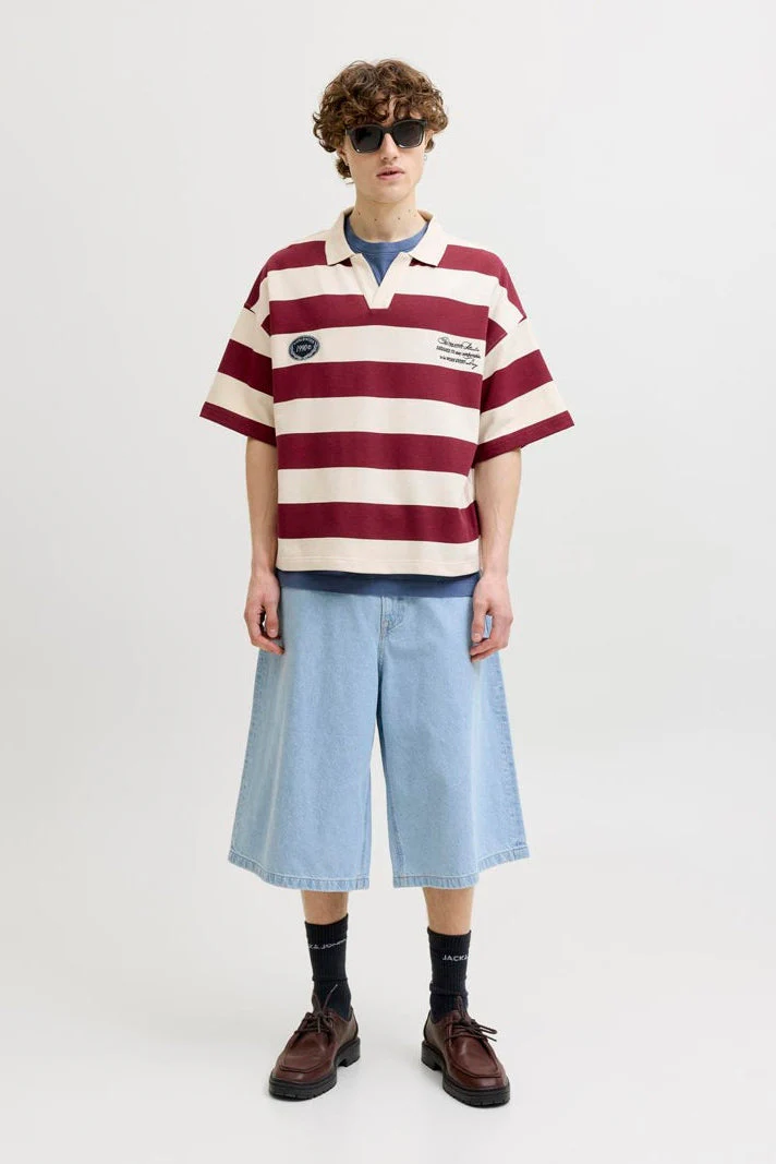 Jack & Jones Savona Sweat SS Polo Tibetan Red - Image 2