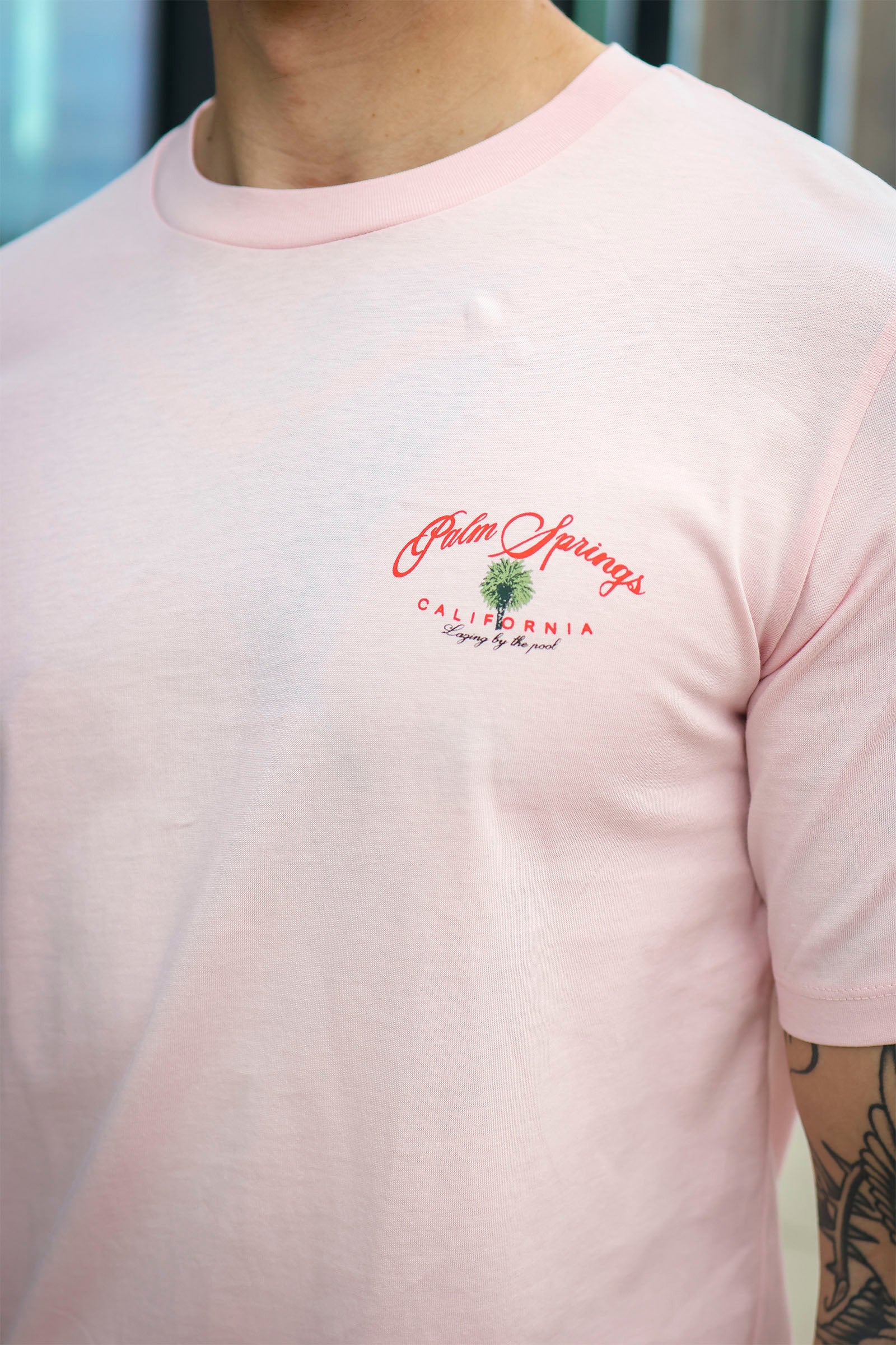Jack & Jones Post Tee SS Crew Neck Styd SS26 Chalk Pink - Image 4