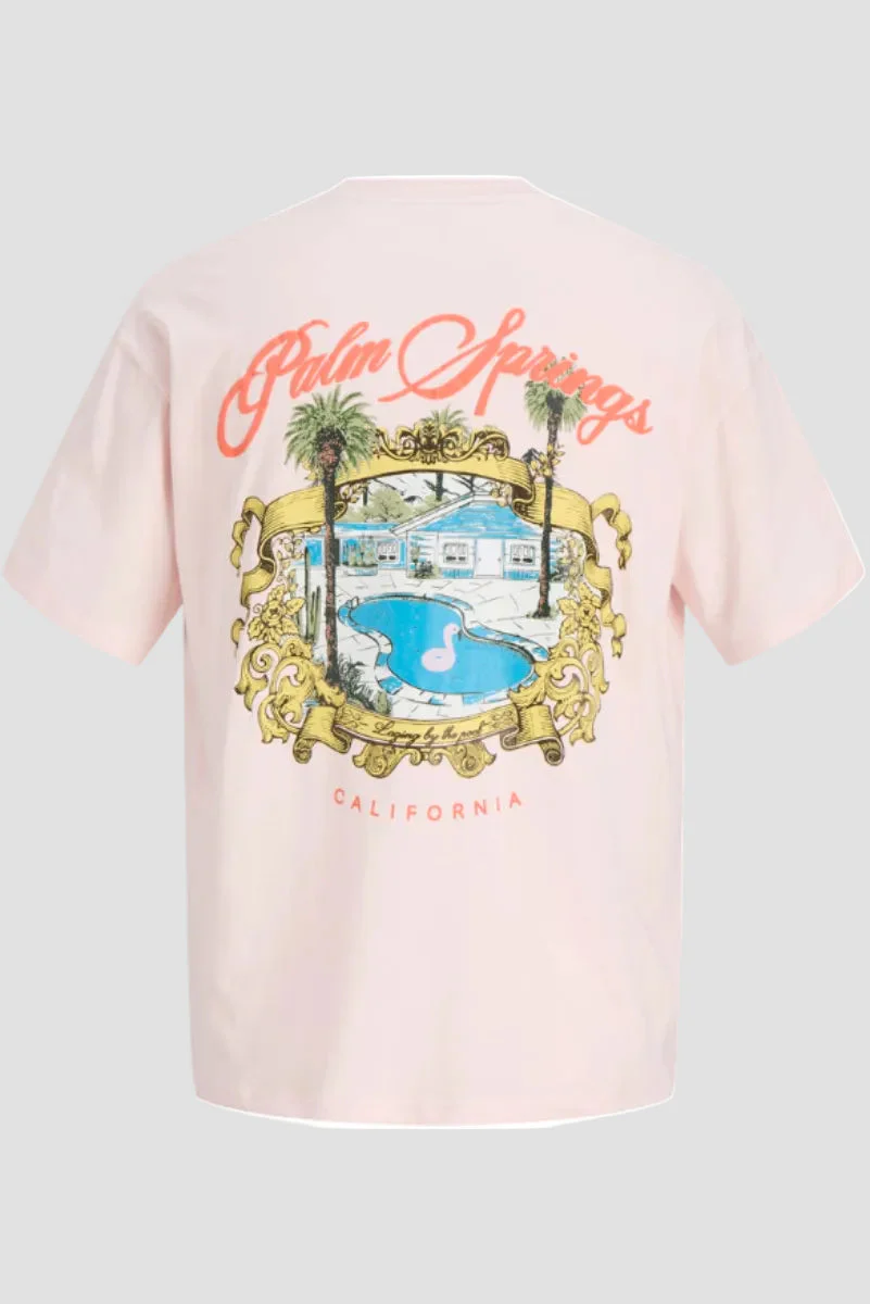 Jack & Jones Post Tee SS Crew Neck Styd SS26 Chalk Pink - Image 8
