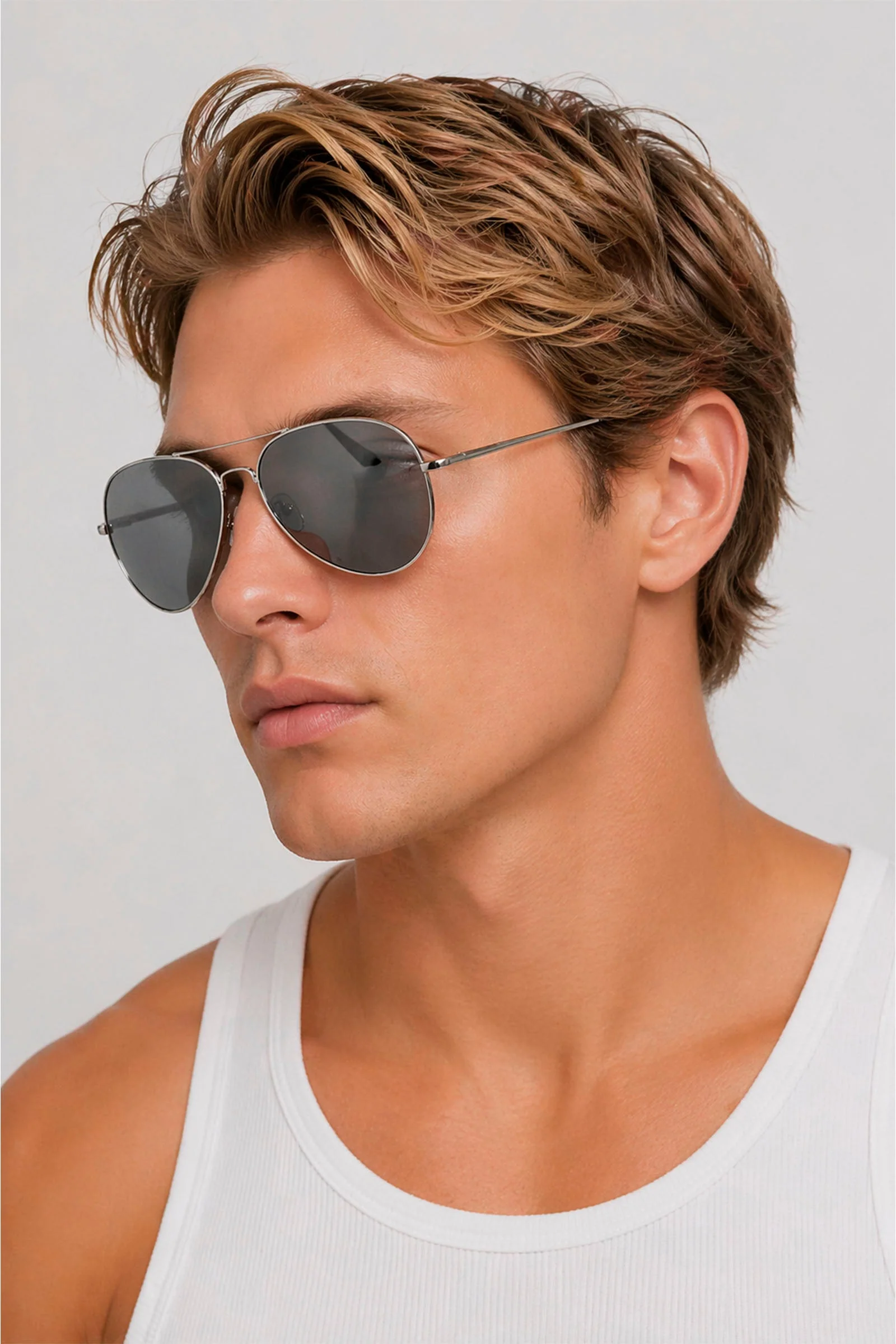 CBA Classic Silver Metal Sunglasses 1475 Metal Silver - Image 2