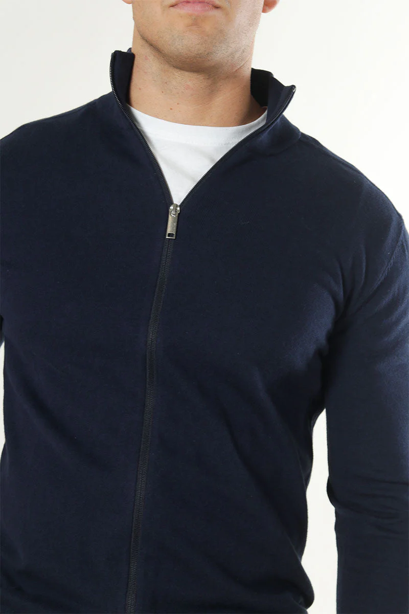 Selected BERG FULL ZIP CARDIGAN Navy Blazer Melange - Image 3