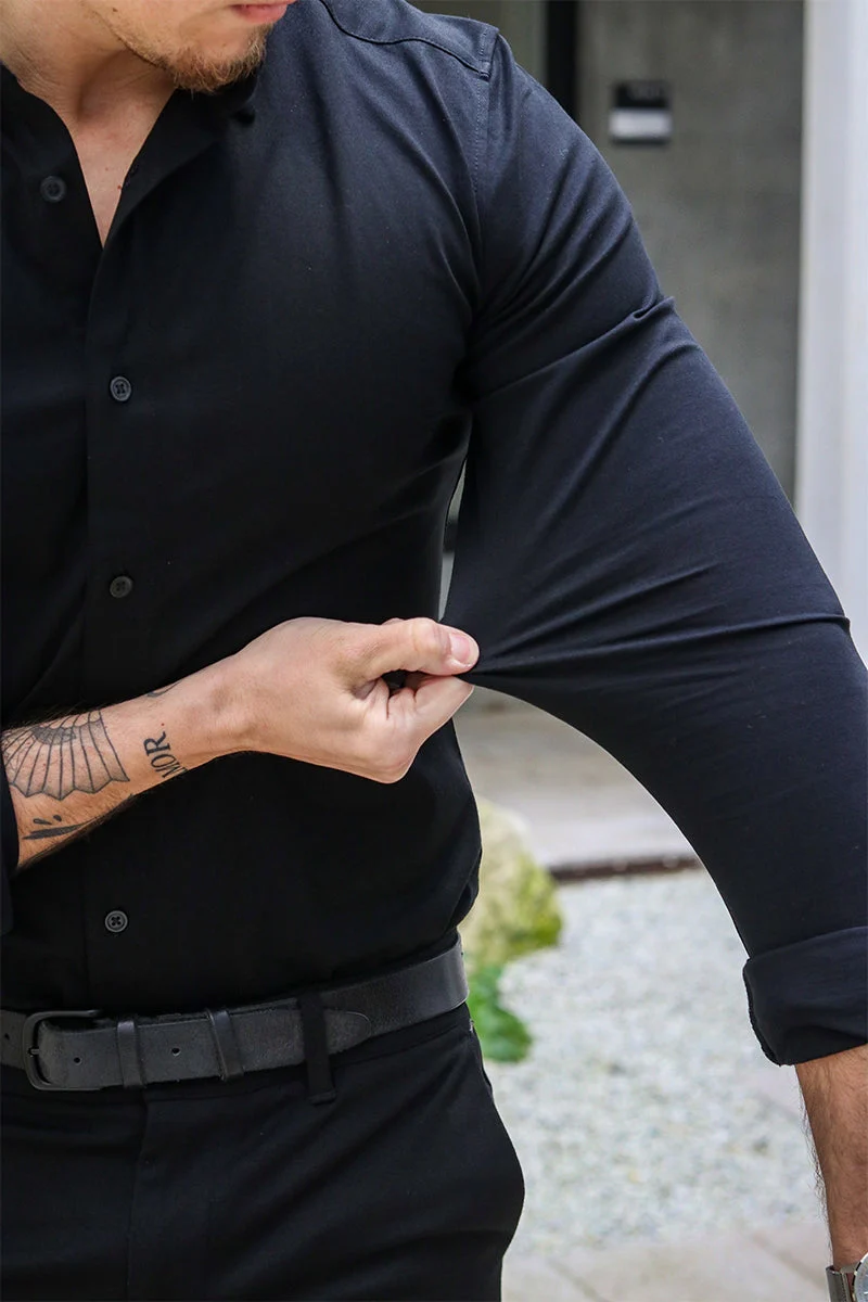 ONLY & SONS Miles LS Stretch Shirt Black - Image 4