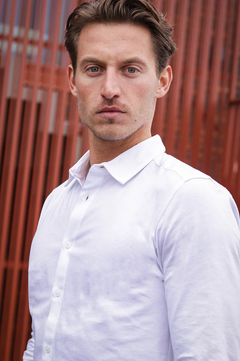 ONLY & SONS Miles LS Stretch Shirt White - Image 6