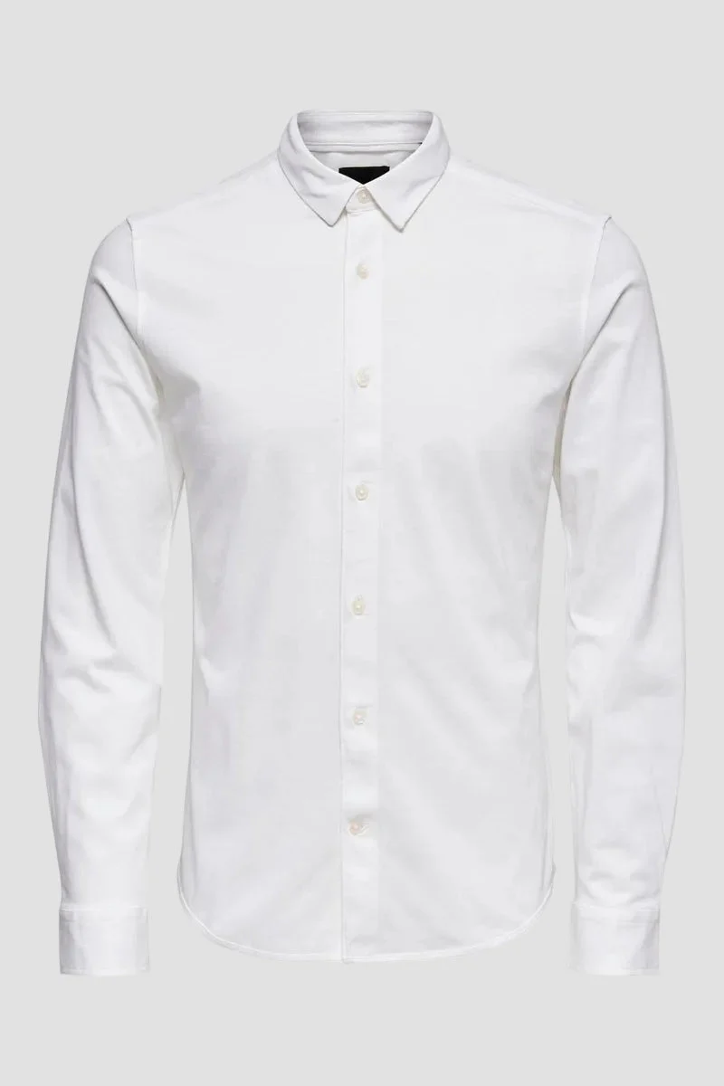 ONLY & SONS Miles LS Stretch Shirt White - Image 7