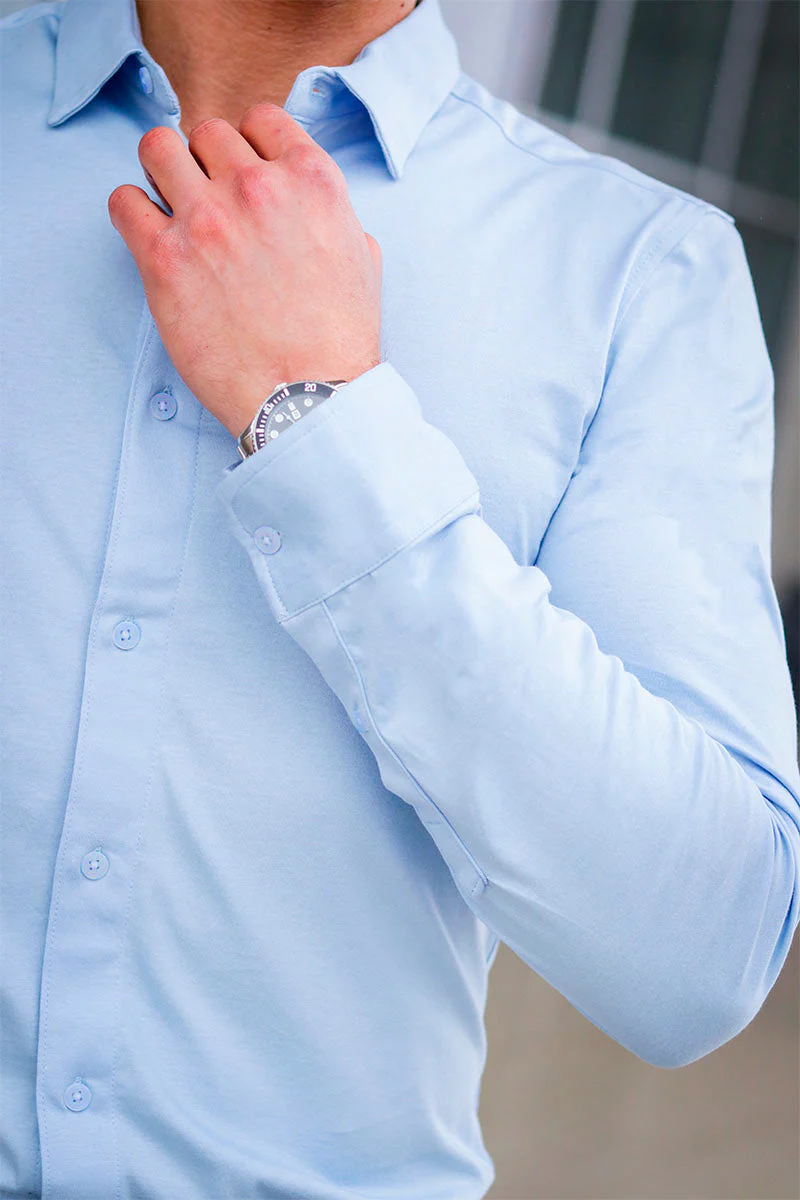 ONLY & SONS Miles LS Stretch Shirt Cashmere Blue - Image 4
