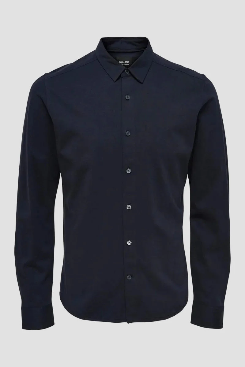 Only & Sons Miles LS Stretch Shirt Dark Navy - Image 5