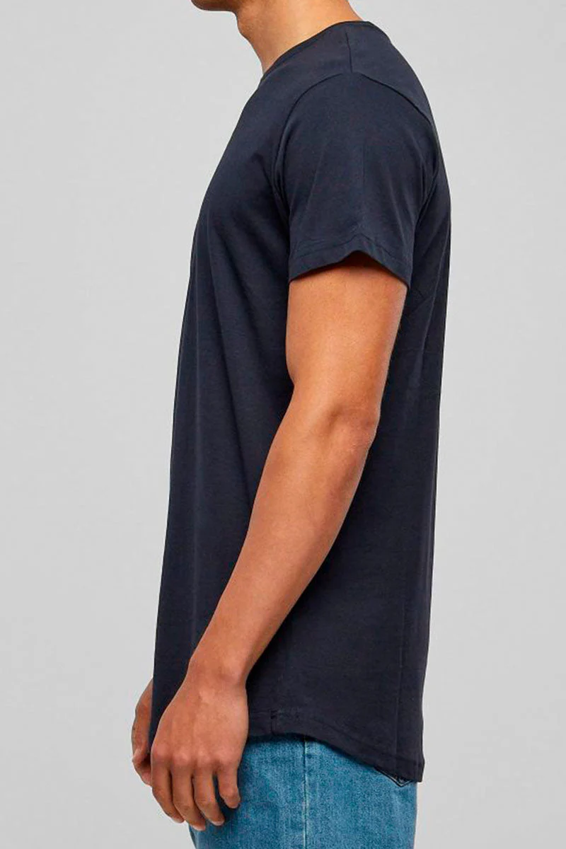 Urban Classics Shaped Long Tee Navy - Image 3