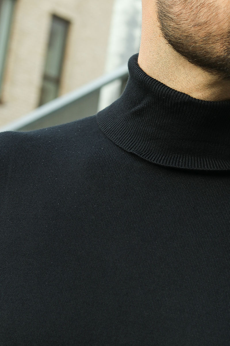 JEFF MALCOLM ROLL NECK KNIT Black - Image 3