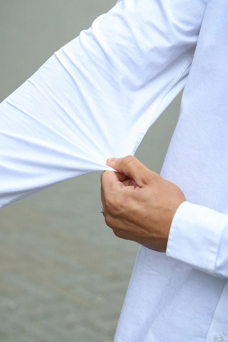 Solid Val Oxford Stretch Shirt LS White - Image 4