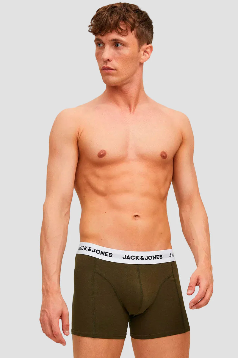 Jack & Jones JACBASIC WHITE WB TRUNKS 5 PACK NOOS Forest Night - Image 3