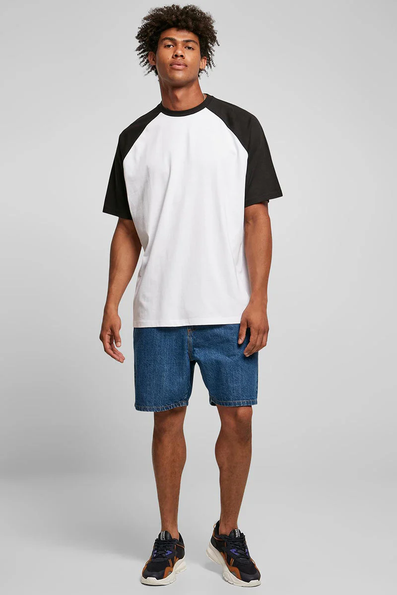 Urban Classics Organic Oversized Raglan Tee White/Black - Image 2
