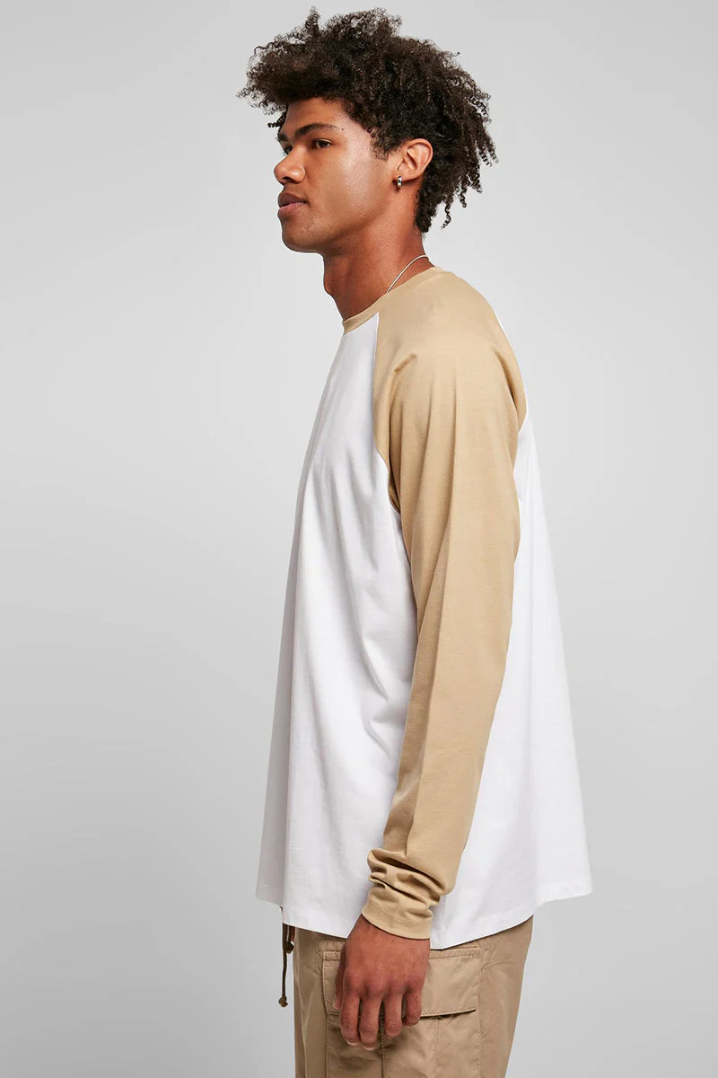 Urban Classics Organic Oversized Raglan Longsleeve White/Beige - Image 4