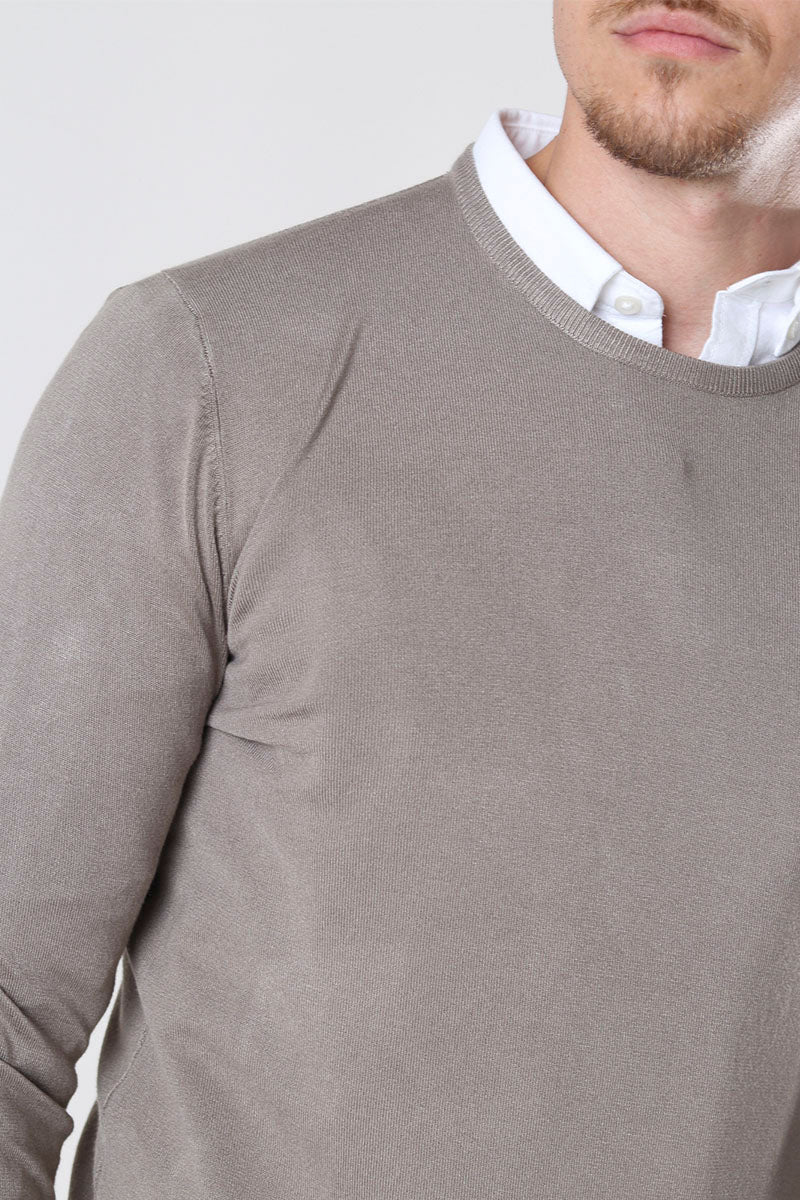 JEFF GREYSON CREW KNIT Dark Beige - Image 3