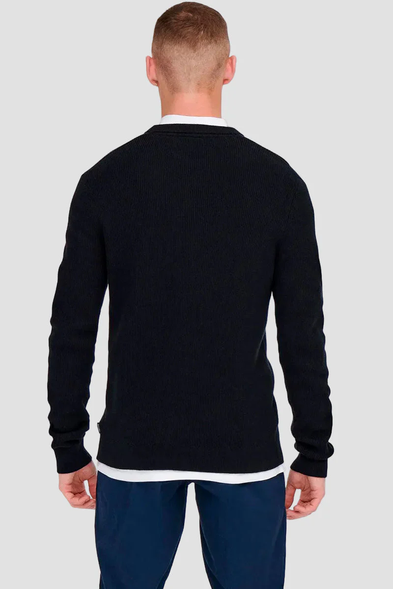 ONLY & SONS PHIL STRUC CREW KNIT Dark Navy - Image 4