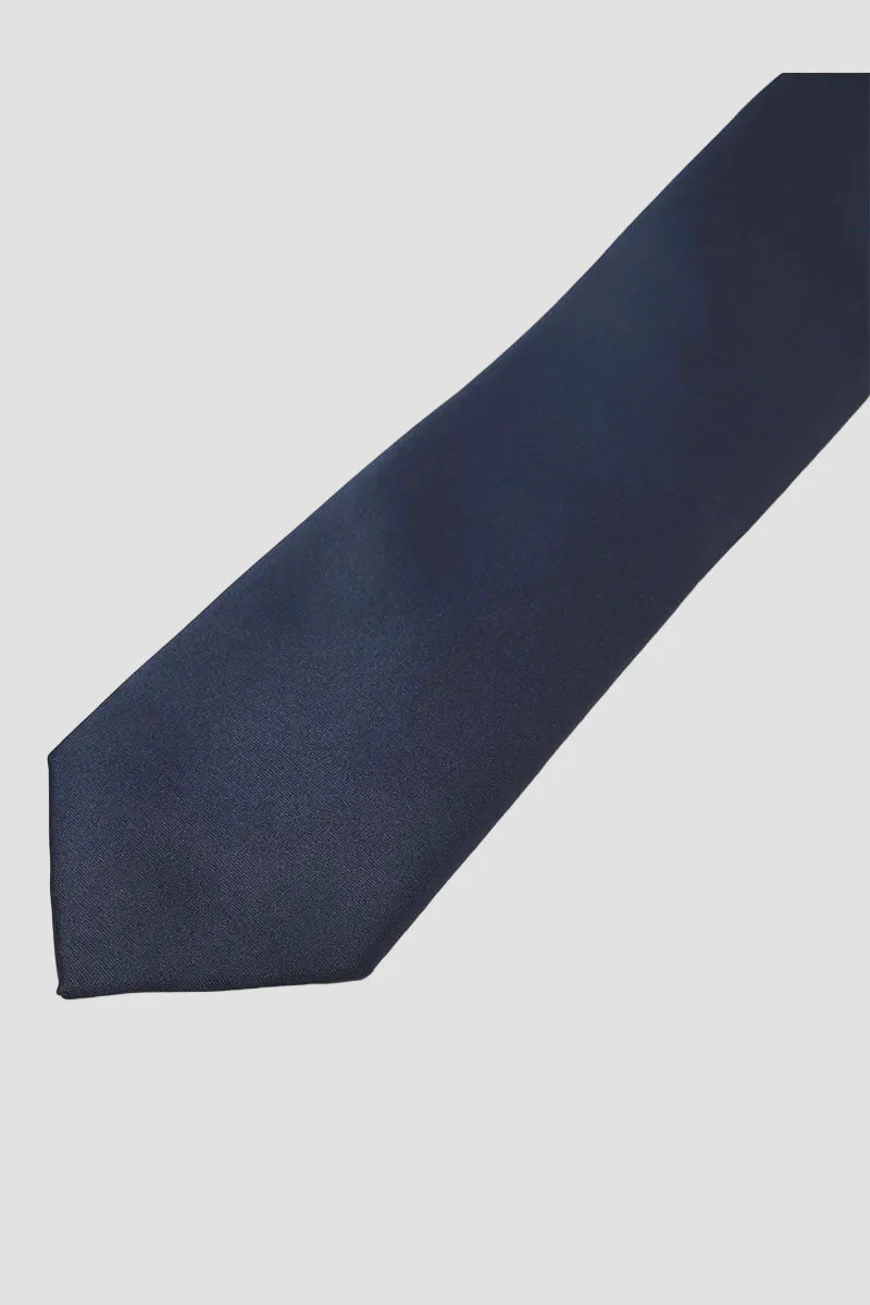 Jack & Jones Solid Tie Navy Blazer - Image 4