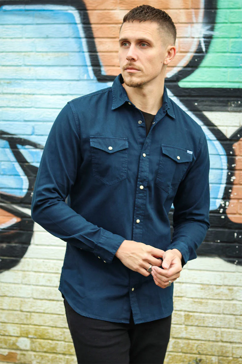 Jack & Jones Sheridan Shirt L/S Dark Navy - Image 4