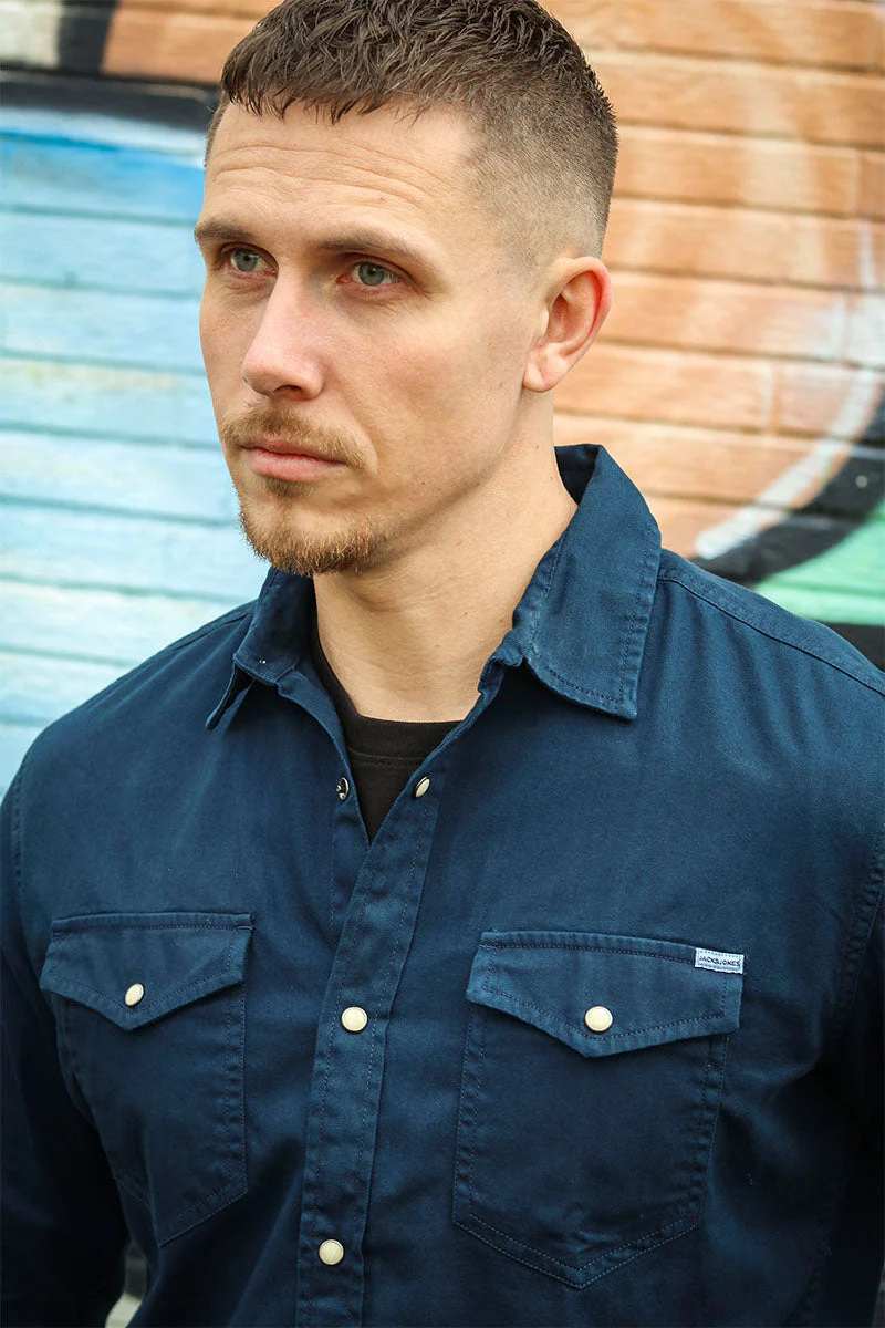Jack & Jones Sheridan Shirt L/S Dark Navy - Image 5