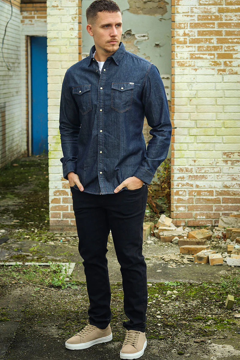 Jack & Jones Sheridan Shirt L/S Dark Denim - Image 3