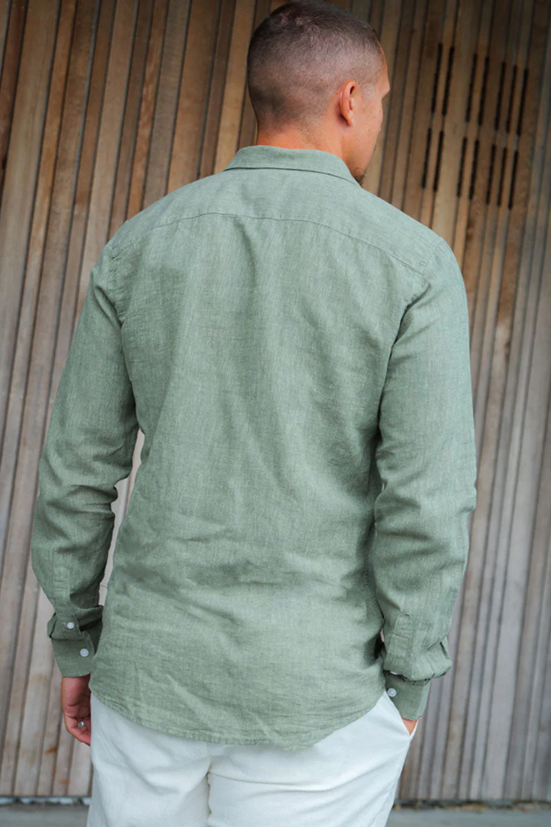 ONLY & SONS Caiden LS Linen Shirt Swamp - Image 4