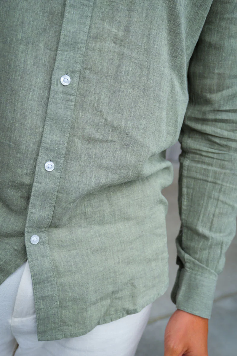 ONLY & SONS Caiden LS Linen Shirt Swamp - Image 5