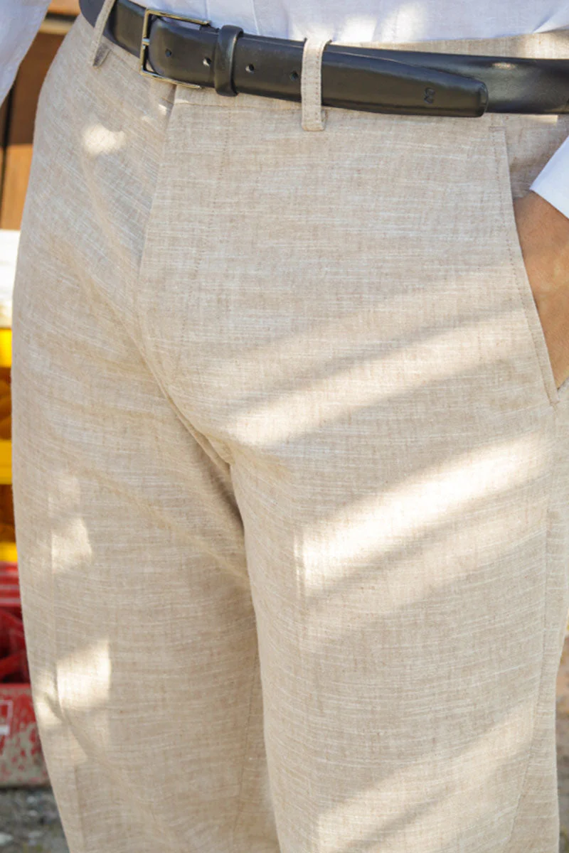 Jack & Jones Riviera Linen Trousers Beige - Image 4