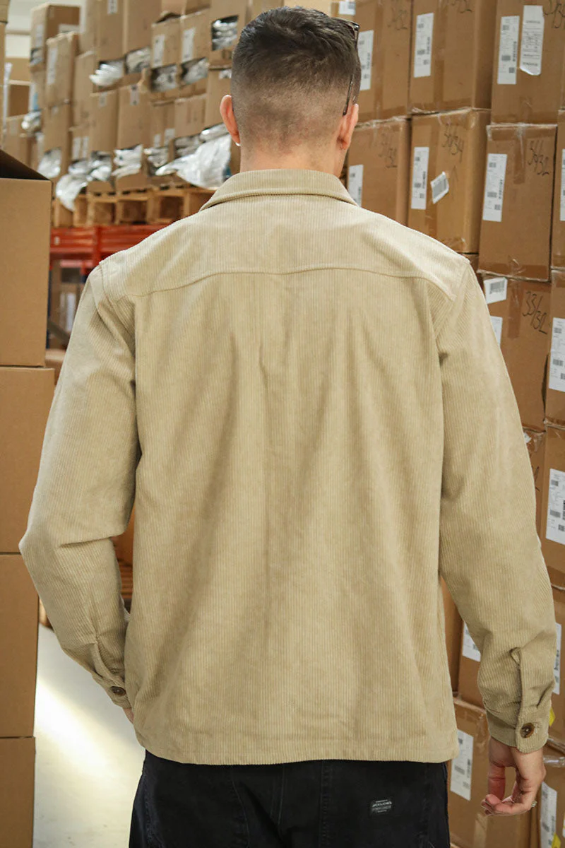 ONLY & SONS Tile Corduroy Shirt Chinchilla - Image 5