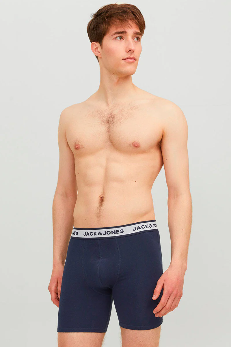 Jack & Jones Solid Boxer Briefs 3 Pack Light Grey Melange - Image 2