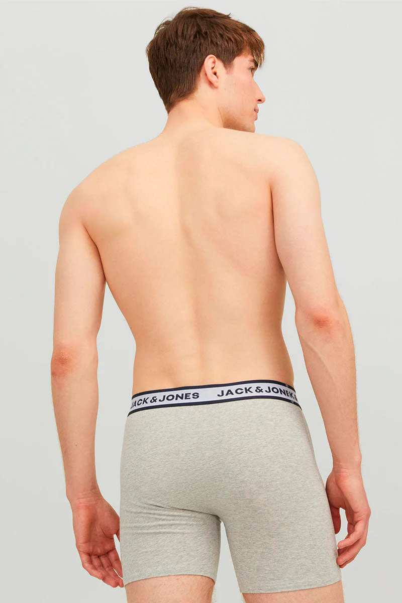Jack & Jones Solid Boxer Briefs 3 Pack Light Grey Melange - Image 6